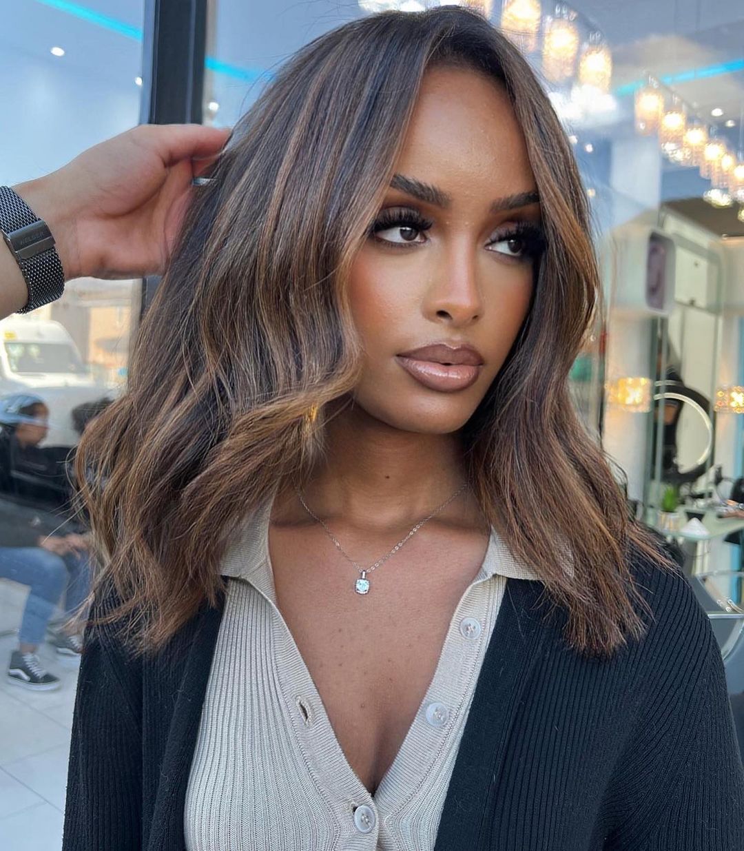Walnut Brown Balayage for Black Women